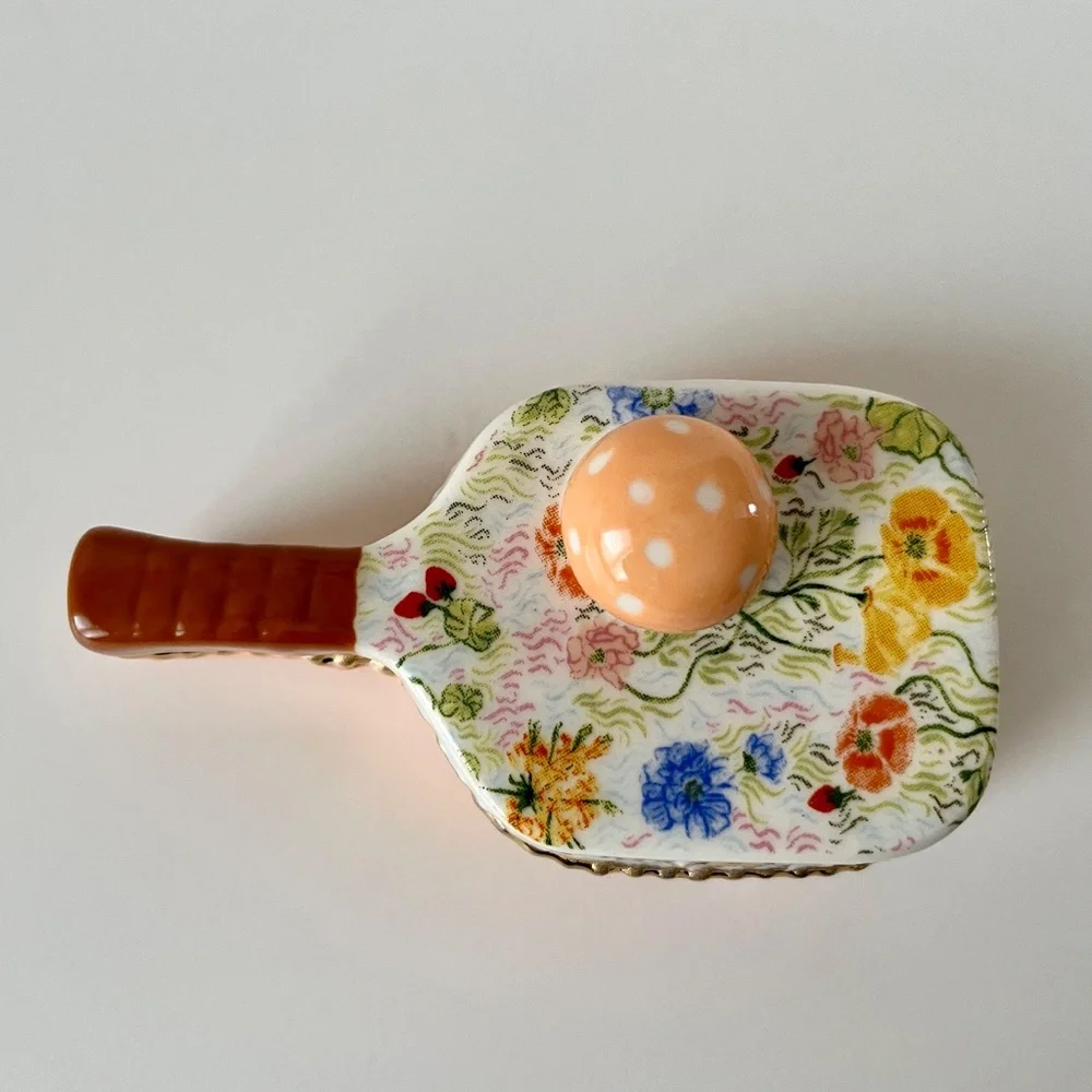 Anthropologie Maeve Tiny Treasures Trinket Box + Pickleball Dish Towel GIFT SET